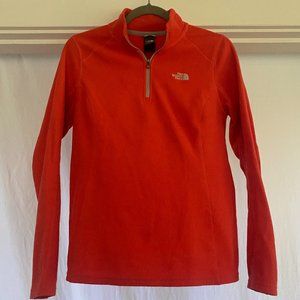 Orange North Face Fleece Quarter Zip